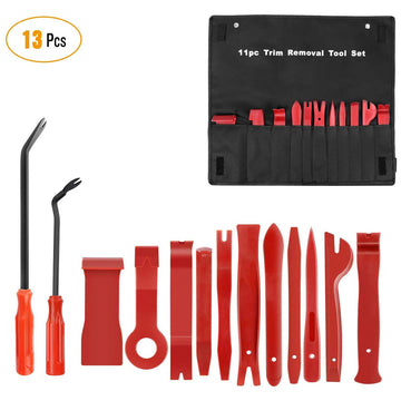 13 Pcs Nylon Trim Removal Tool Set for Bumper Fastener Rivet Retaining Retainer Clips Red
